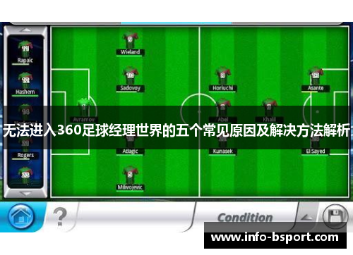 无法进入360足球经理世界的五个常见原因及解决方法解析